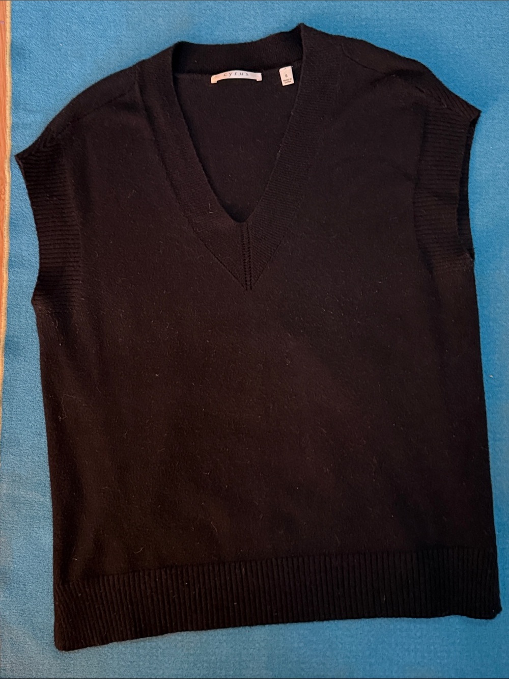 Cyrus Black V-Neck Knit Sweater Vest